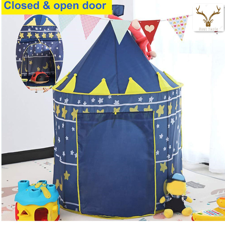 Goat Toy Castle Playhouse Portable Foldable Tipi Prince Folding Castle Tulle Children Kids Game Tent